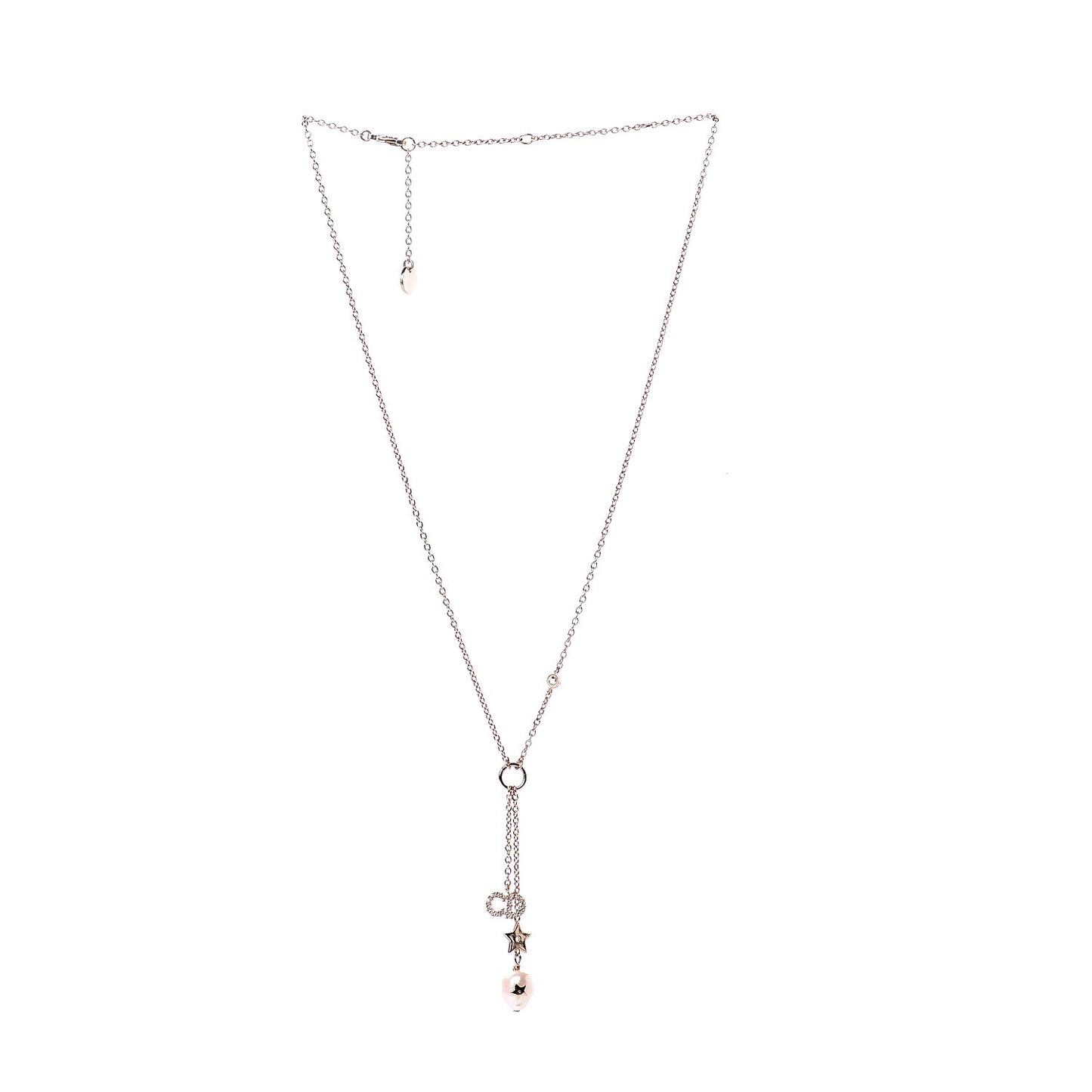 Crystal Pearl Shiny-D Tribal Long Necklace Gold
