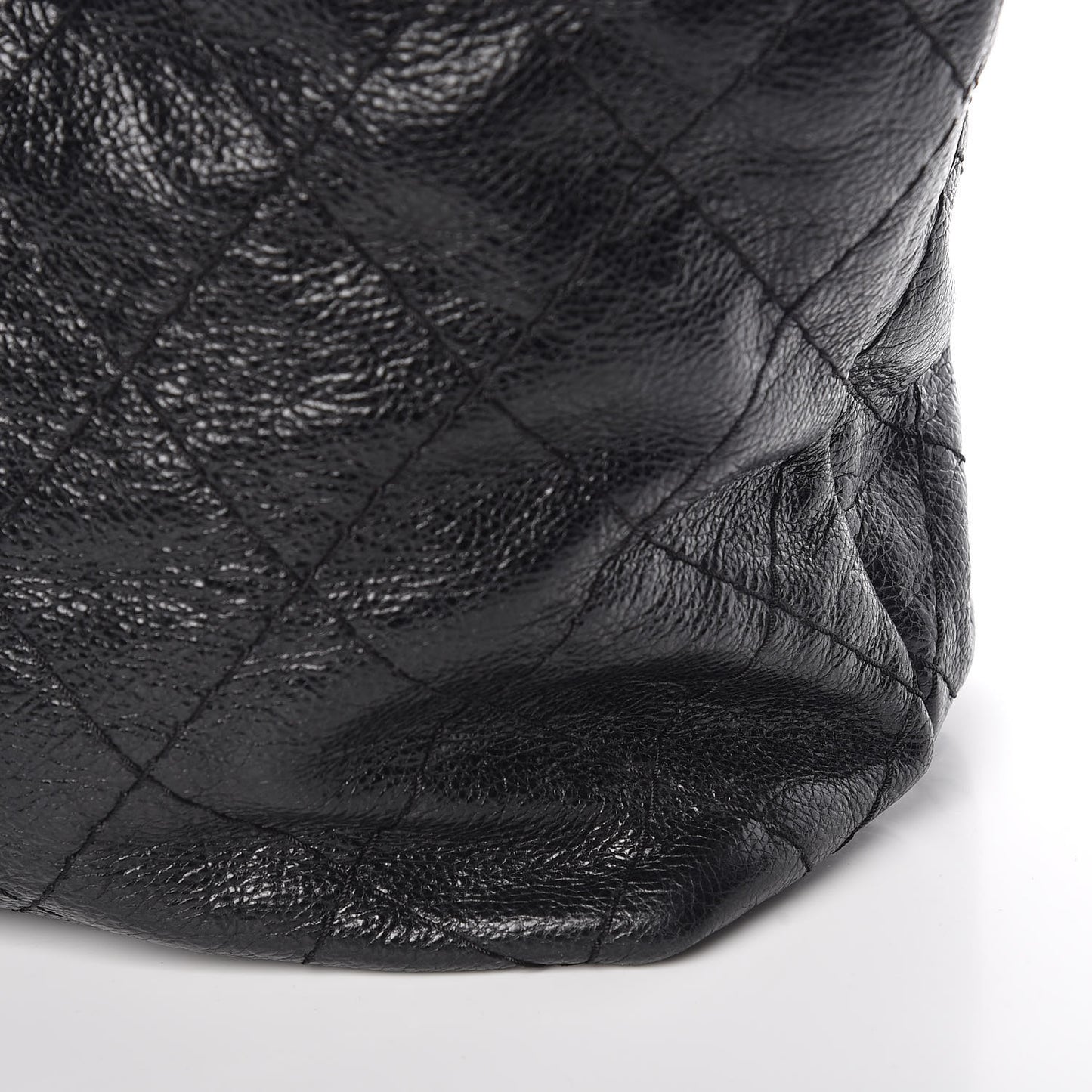 Glazed Calfskin Large On The Road Tote Black