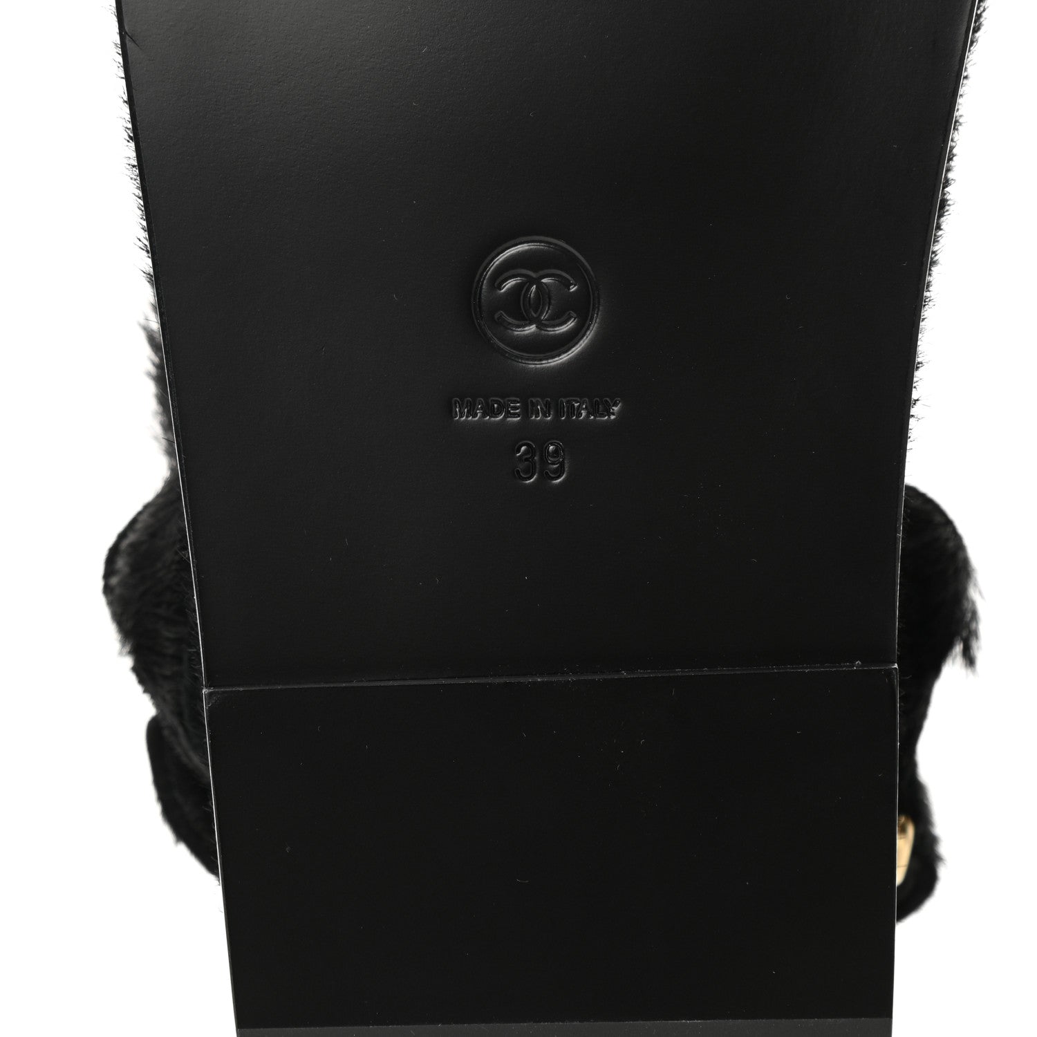 Chanel Calfskin Hair Suede Shearling Dad Sandals 39 Black 6 of 8