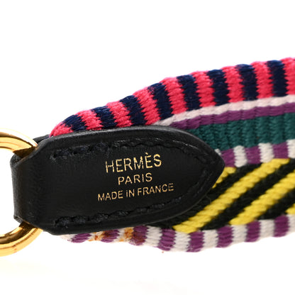 Hermes Toile Swift 25mm Sangle Cavale Shoulder Strap Multicolor Black 4 of 6