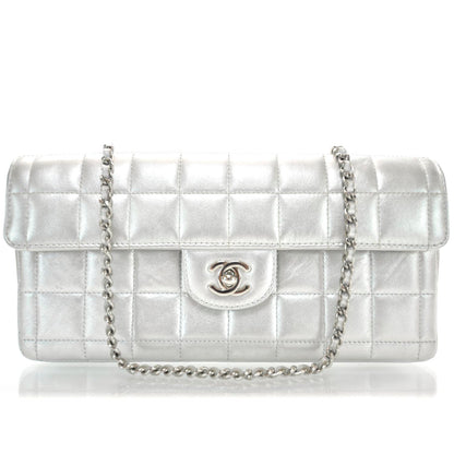 Chanel Lambskin East West Chocolate Bar Flap Silver 1 of 11
