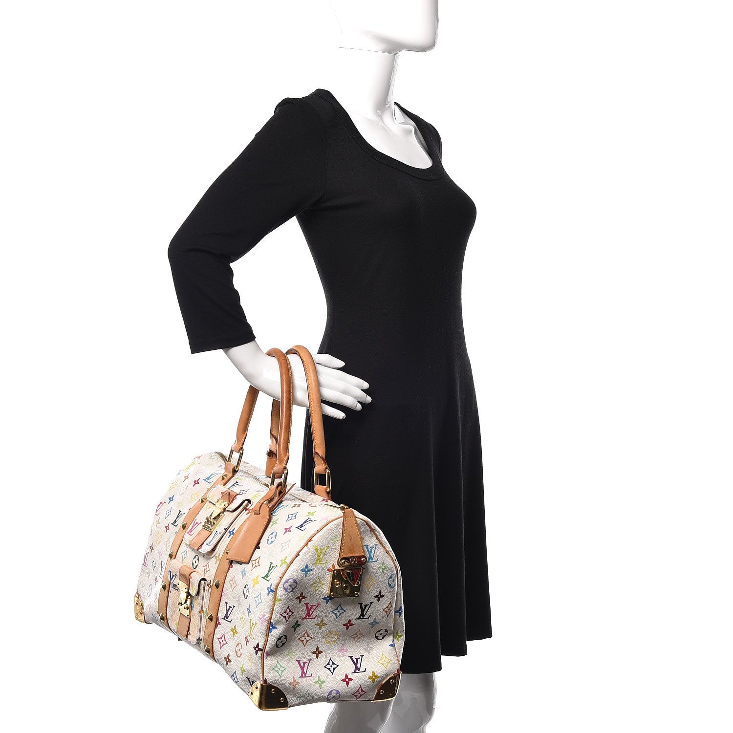 Louis Vuitton Monogram Multicolor Keepall 45 White 2 of 14