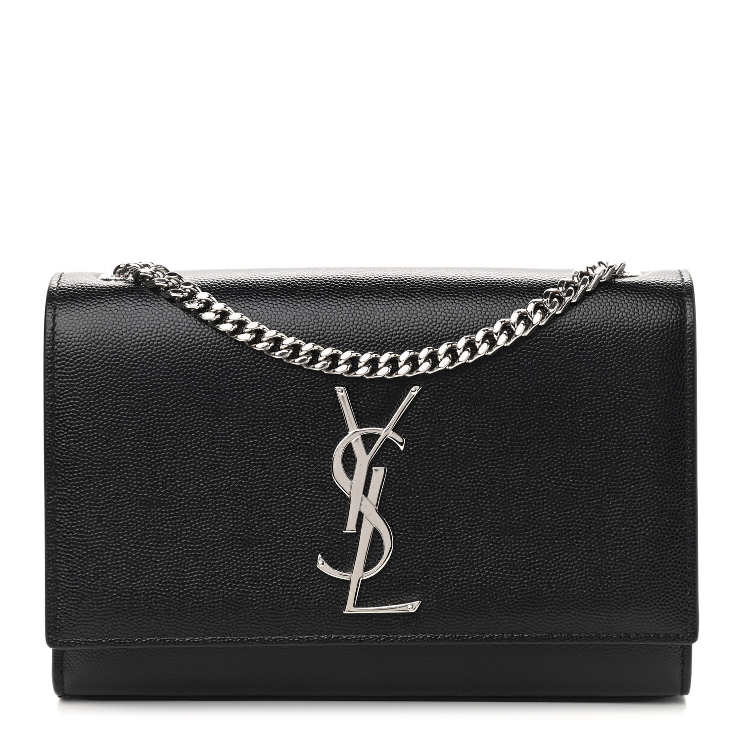 Saint Laurent Grain De Poudre Small Monogram Kate Satchel Black 1 of 9