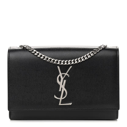 Saint Laurent Grain De Poudre Small Monogram Kate Satchel Black 1 of 9