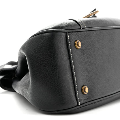 Christian Dior Calfskin Saddle Top Handle Satchel Black 9 of 16