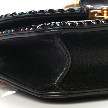 Valentino Garavani Vitello Beaded Small Glam Lock Rockstud Flap Black 8 of 13