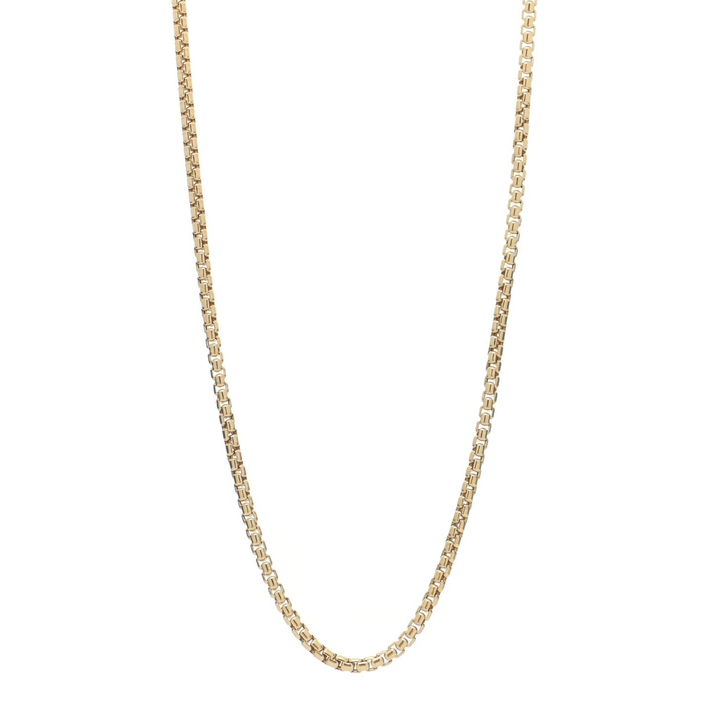 18K Yellow Gold 3.4mm Box Chain Necklace 24"