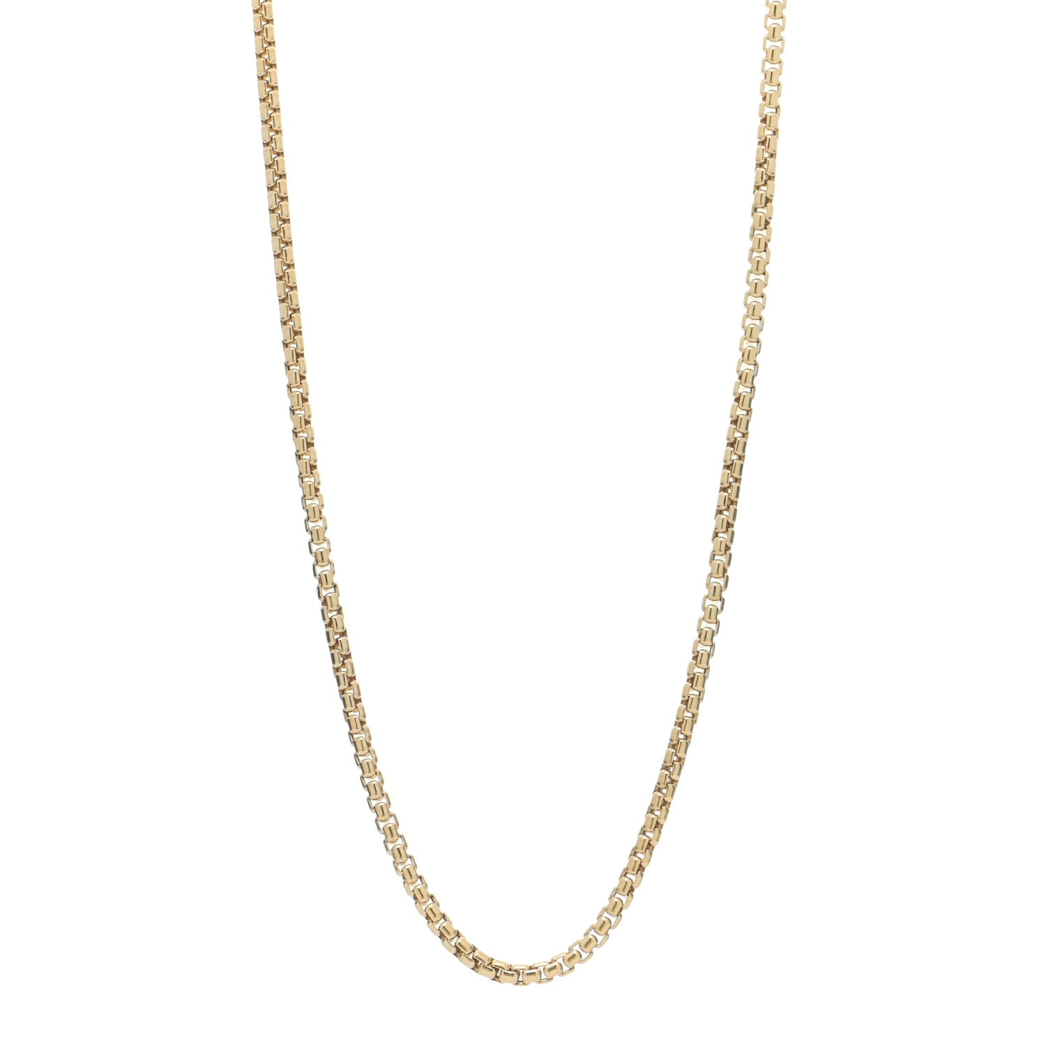 David Yurman 18K Yellow Gold 3.4mm Box Chain Necklace 24" 1 of 5