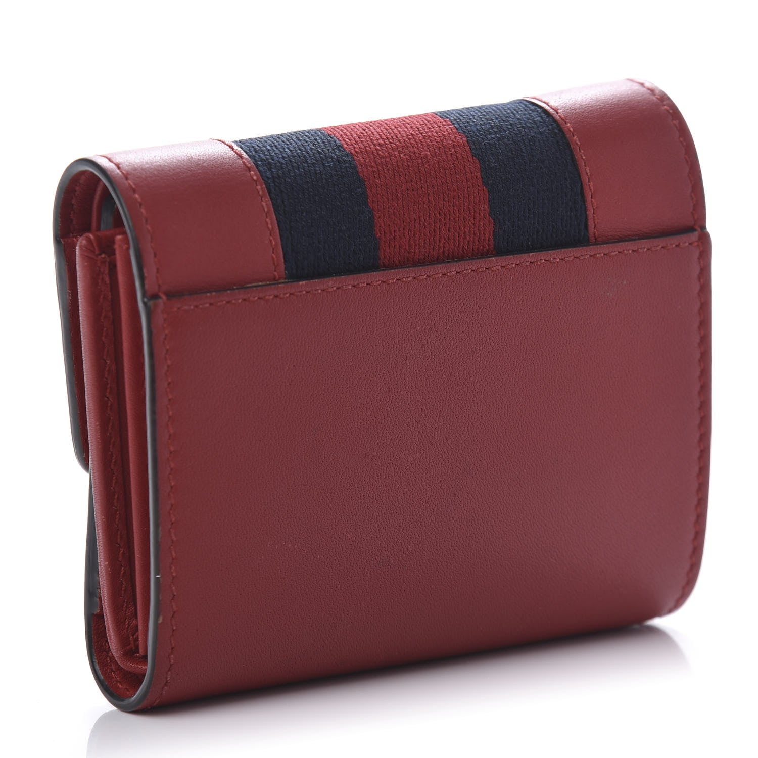 Gucci Calfskin Sylvie Wallet Hibiscus Red 3 of 11