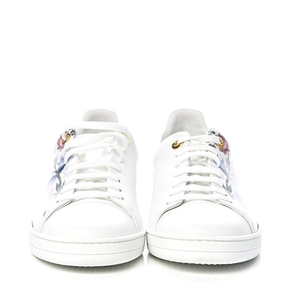 Louis Vuitton Calfskin Floral Frontrow Sneakers 40 White 2 of 10