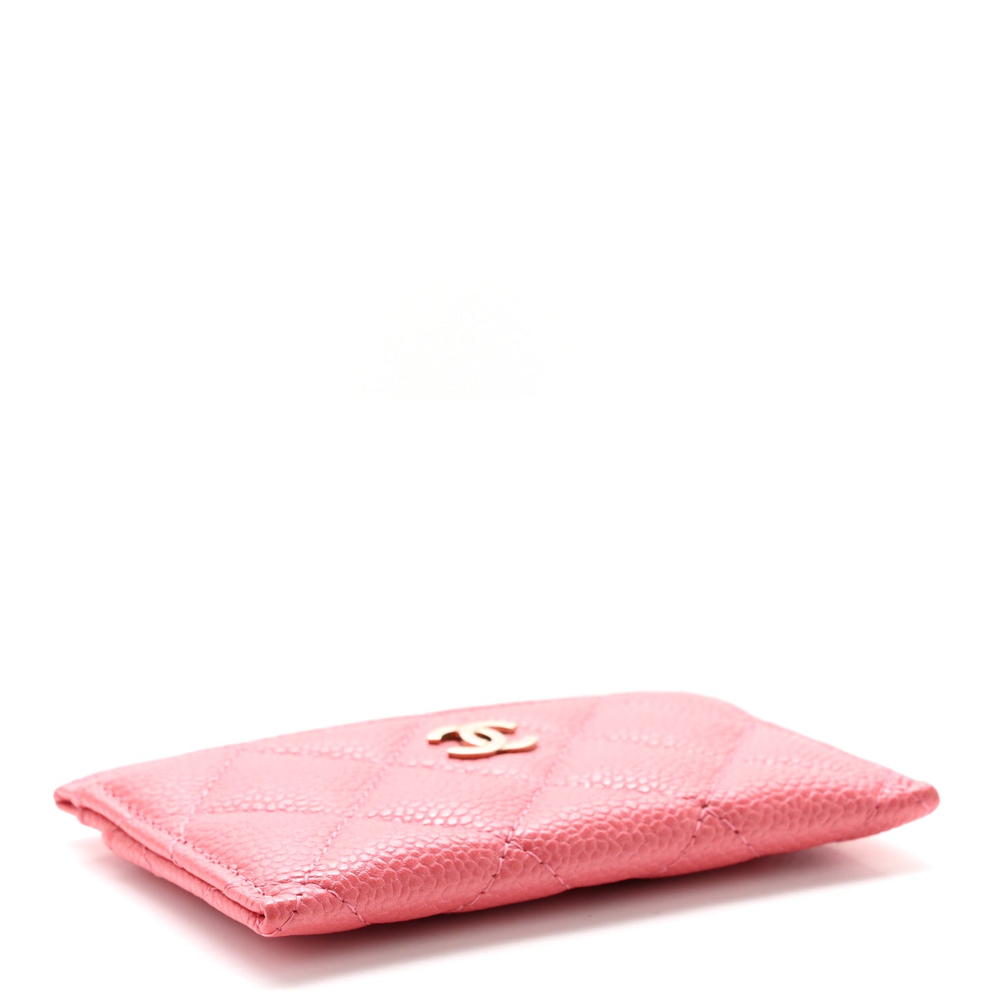 Caviar Quilted Card Holder Pink