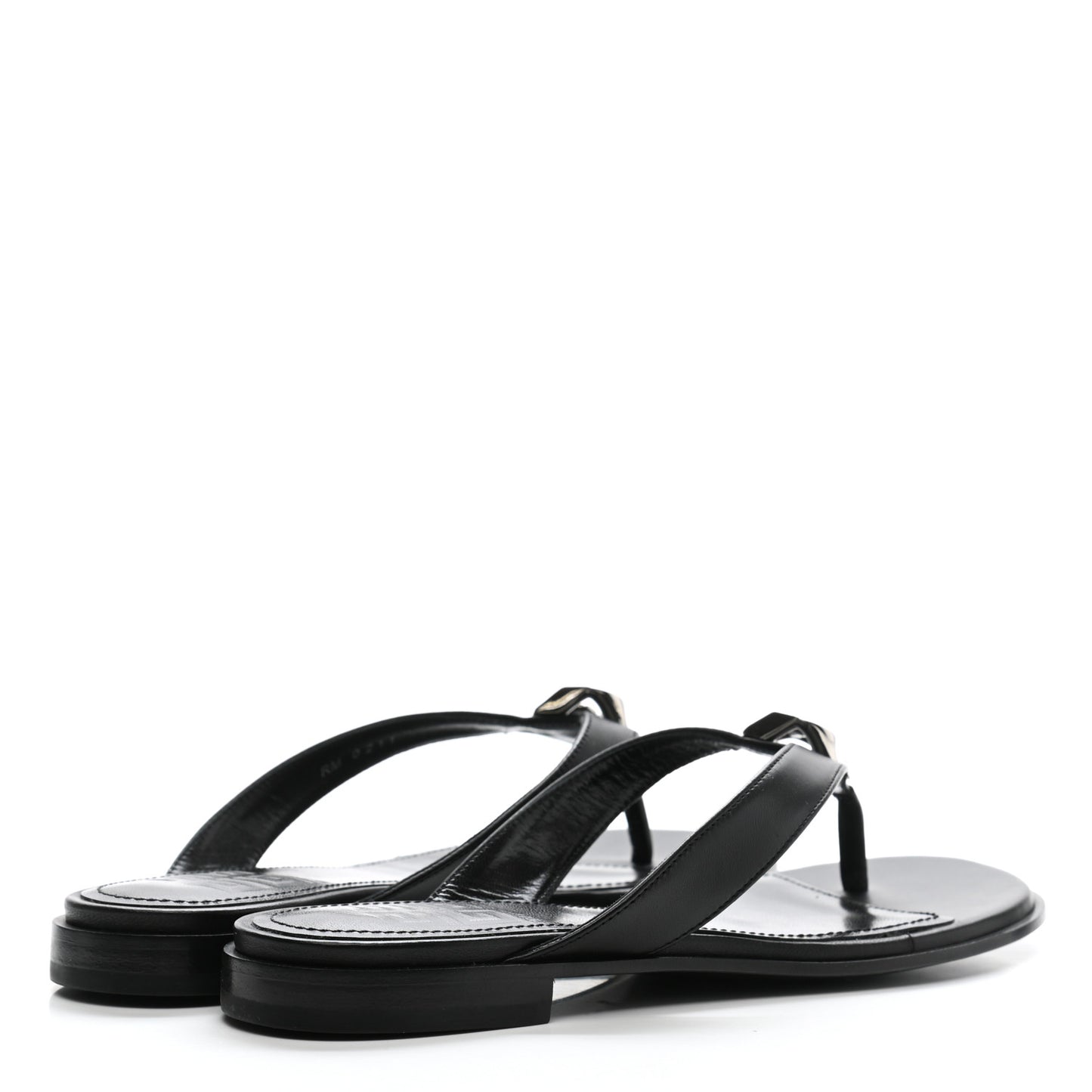 Calfskin G Chain Sandals 36 Black