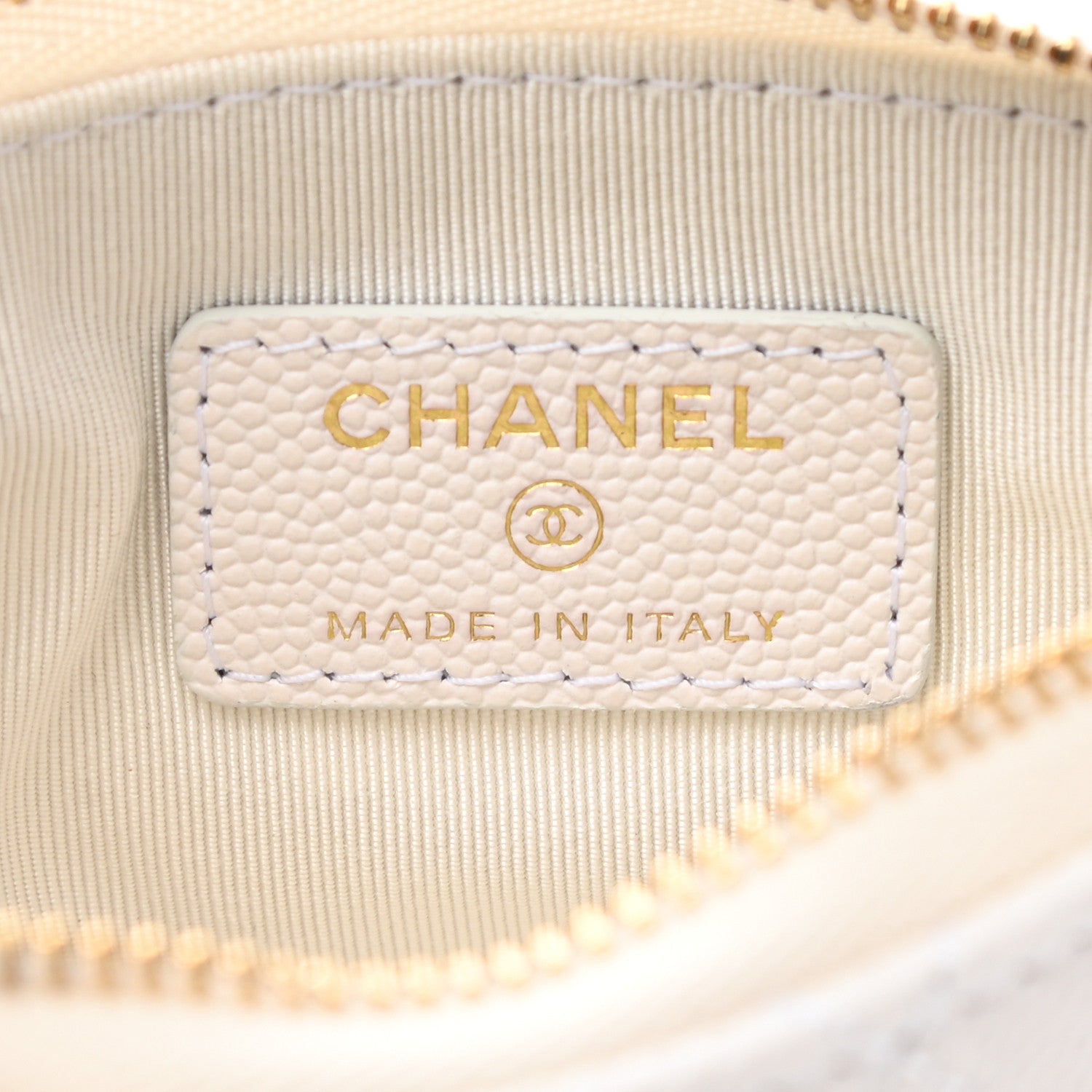 Chanel Caviar Quilted Small Cosmetic Case White 6 of 8