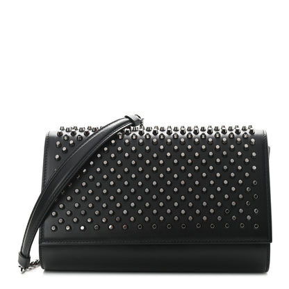 Christian Louboutin Calfskin Patent Spikes Paloma Clutch Black 1 of 10
