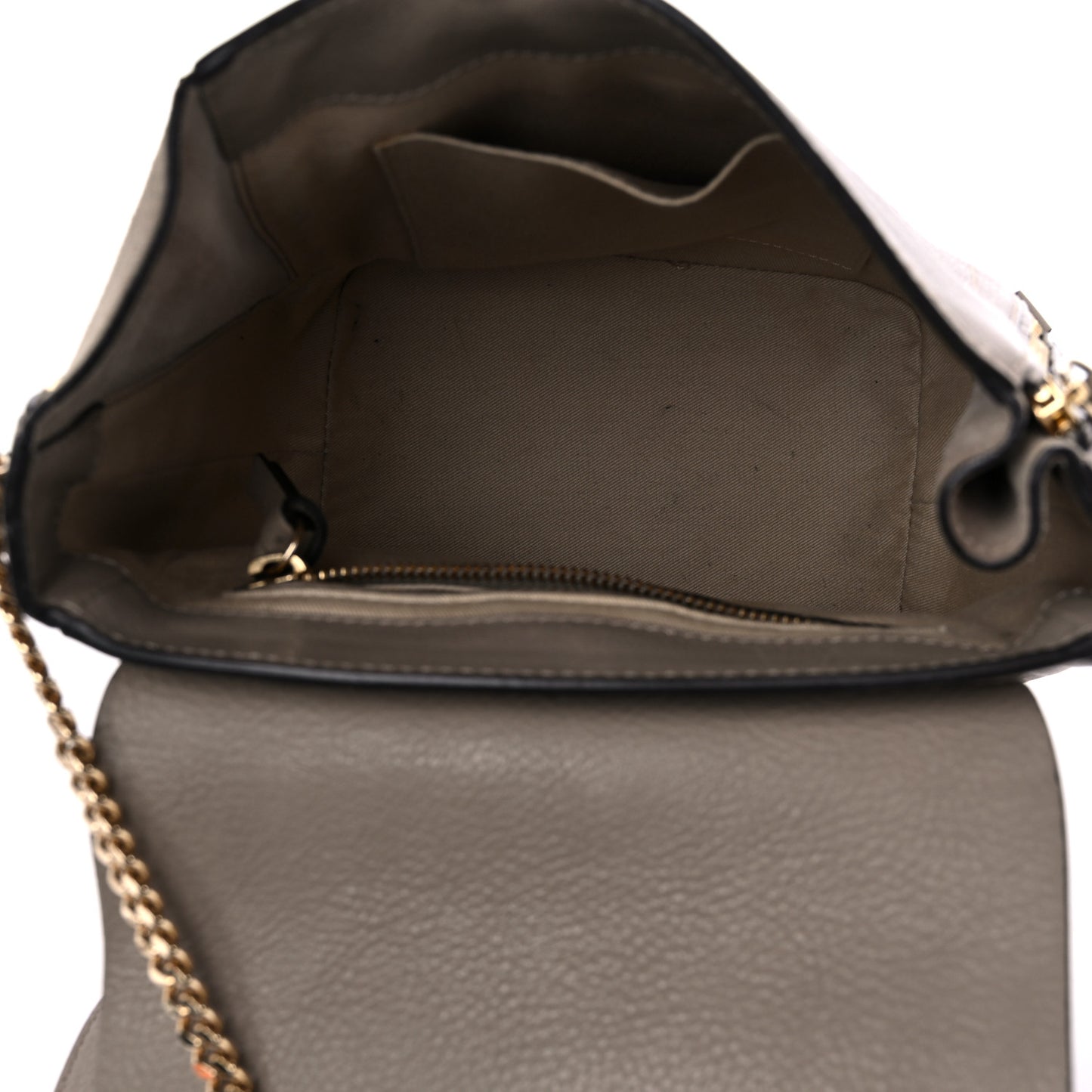 Suede Calfskin Small Faye Backpack Motty Grey