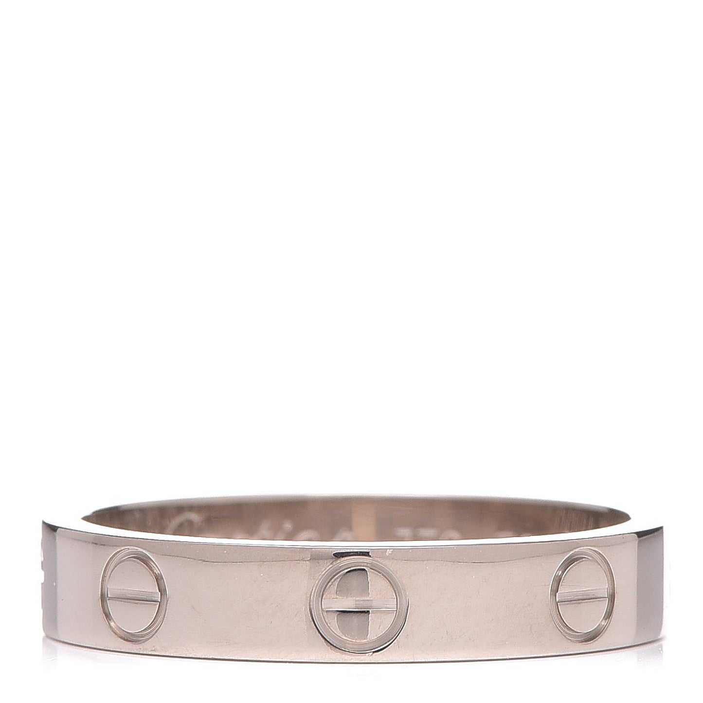 18K White Gold 3.5mm LOVE Wedding Band Ring 53 6.25