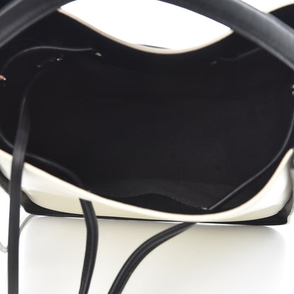 3.1 Phillip Lim 3.1 Smooth Calfskin Bi-Color Small Soleil Bucket Bag Off White Black 6 of 10