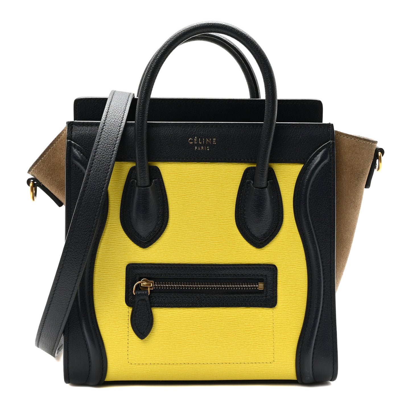 Leige Calfskin Suede Tri-color Nano Luggage Multicolor