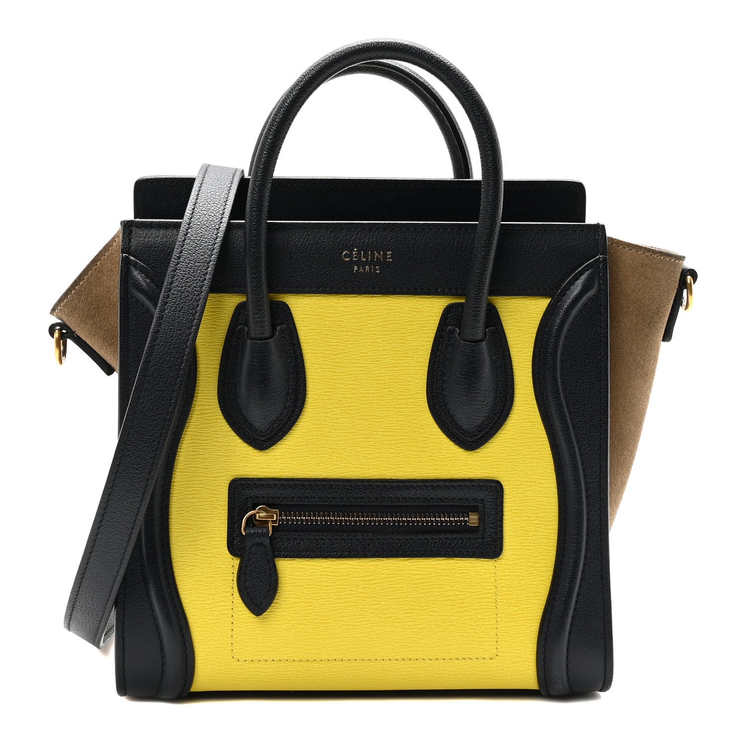 Celine Leige Calfskin Suede Tri-color Nano Luggage Multicolor 1 of 9