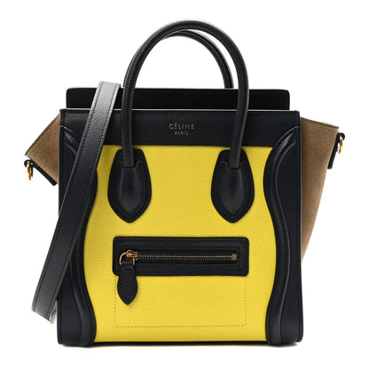 Celine Leige Calfskin Suede Tri-color Nano Luggage Multicolor 1 of 9