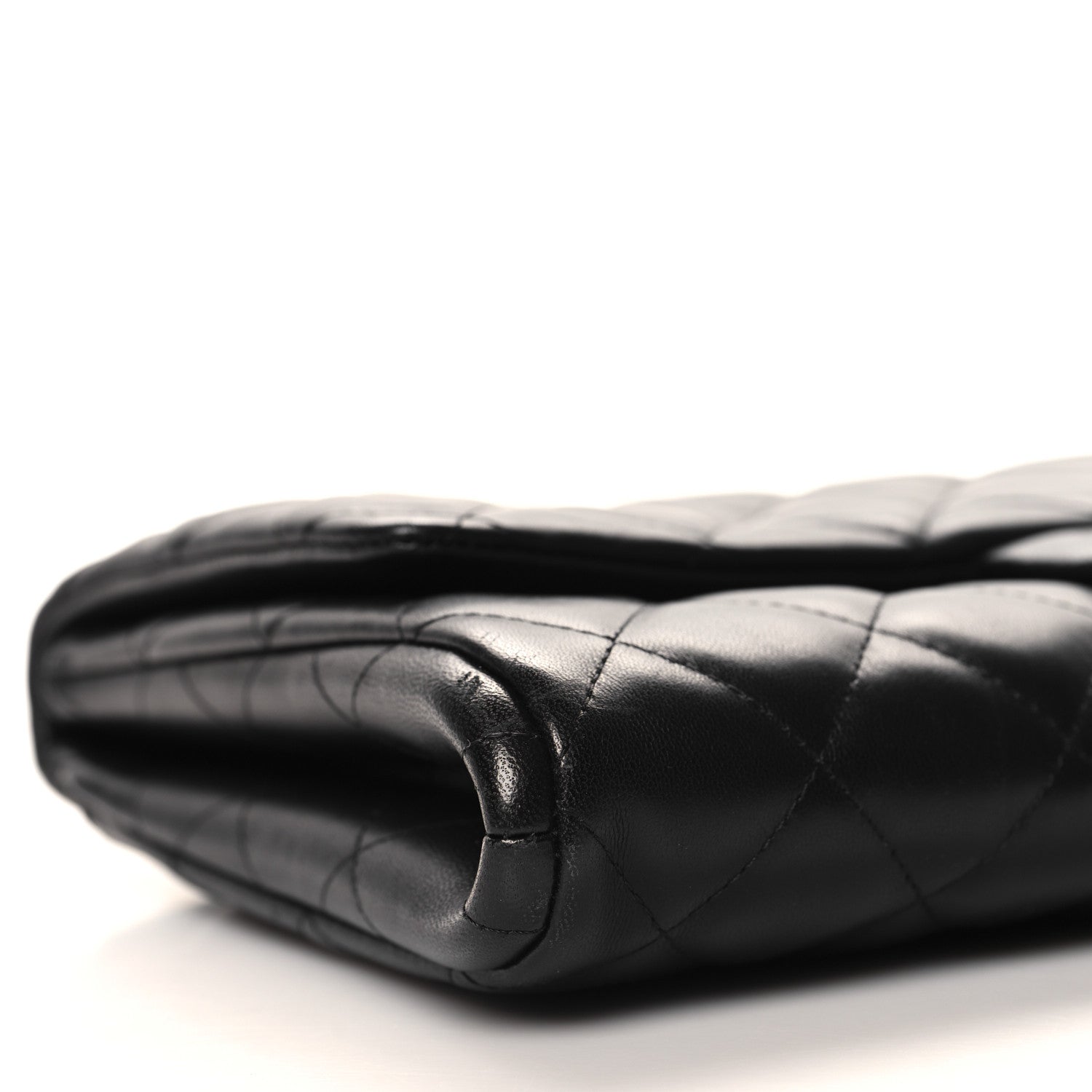 Chanel Lambskin Quilted Clutch With Chain Flap Black 9 of 10