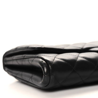 Chanel Lambskin Quilted Clutch With Chain Flap Black 9 of 10