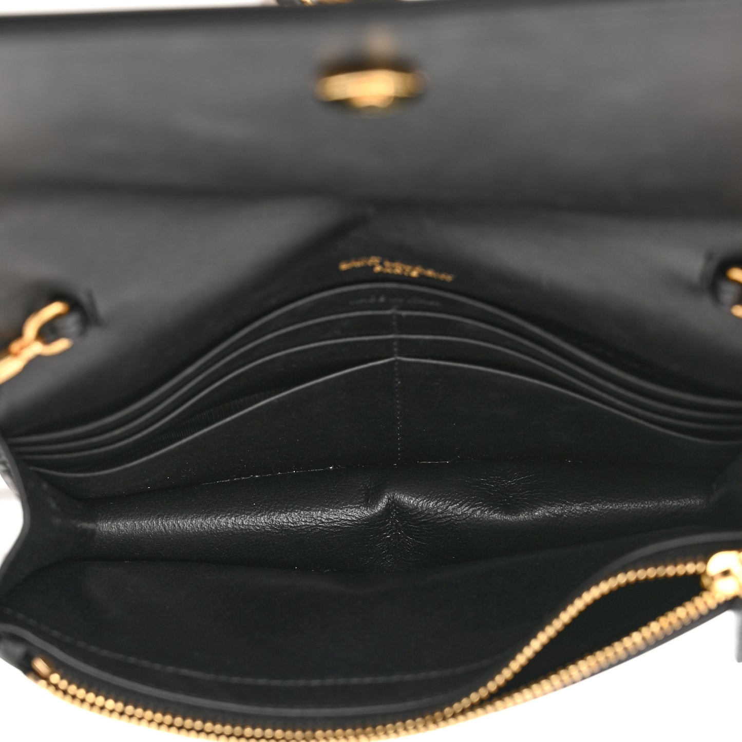 Smooth Calfskin Classic Monogram Kate Tassel Chain Wallet Black