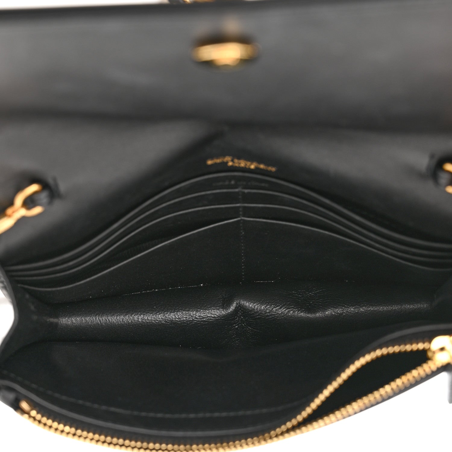 Saint Laurent Smooth Calfskin Classic Monogram Kate Tassel Chain Wallet Black 5 of 10