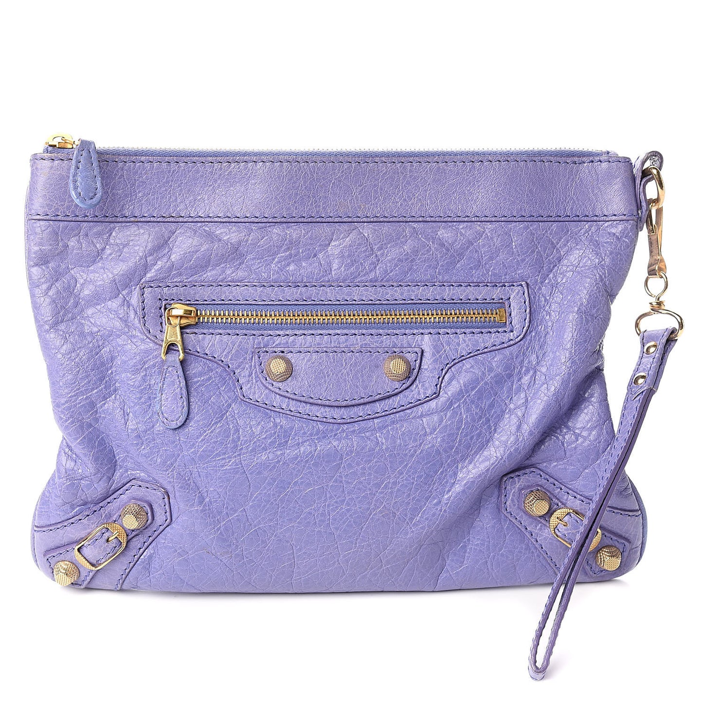 Agneau Giant 12 Gold Hardware Flat Handle Clutch Mauve