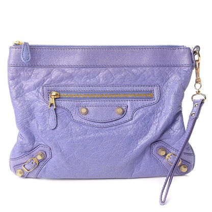 Balenciaga Agneau Giant 12 Gold Hardware Flat Handle Clutch Mauve 1 of 7