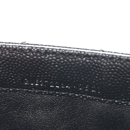 Saint Laurent Grain De Poudre Matelasse Chevron Monogram Flap Wallet Black 8 of 9