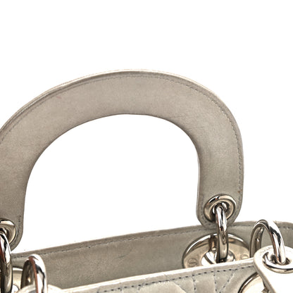 Christian Dior Metallic Nubuck Cannage Mini Lady Dior Silver 13 of 14