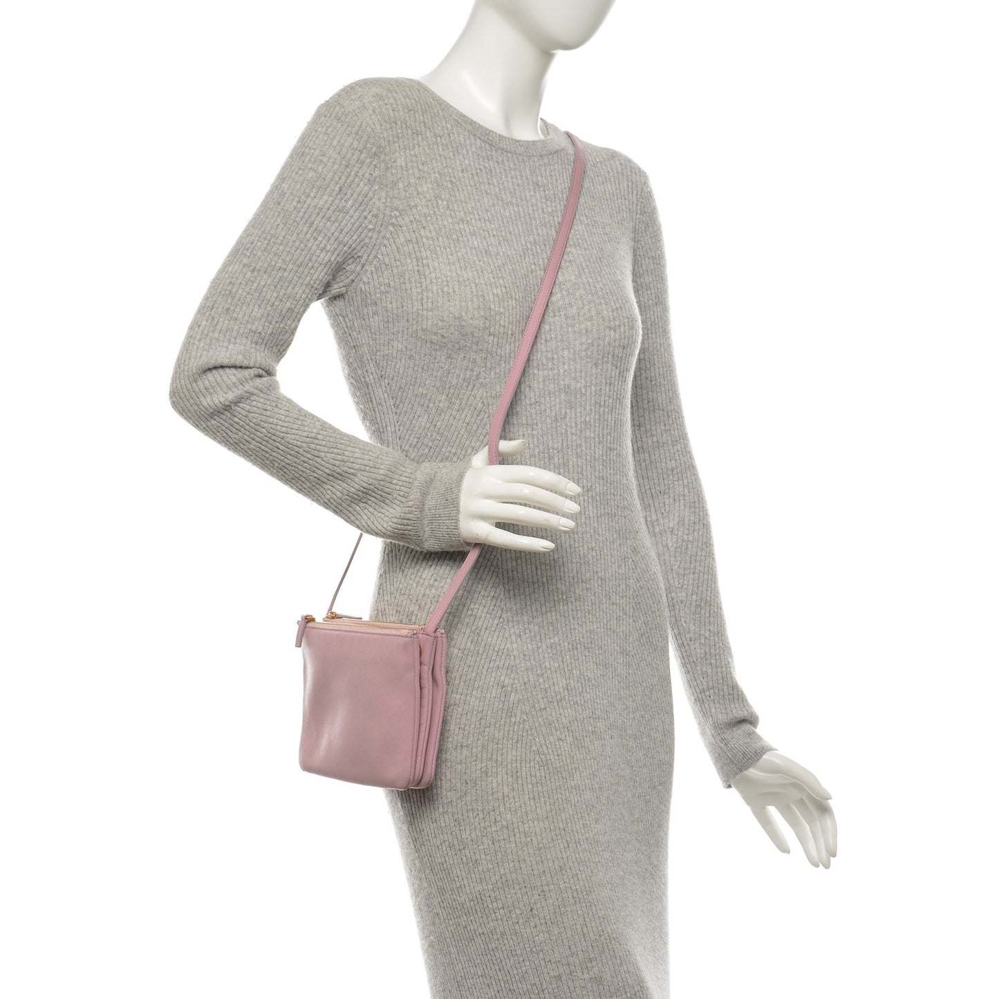 Lambskin Small Trio Crossbody Bag Pink