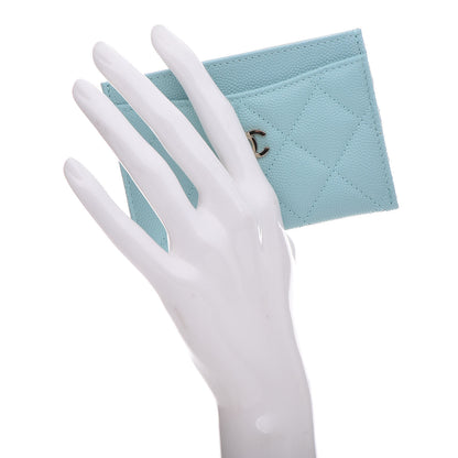 Chanel Caviar Quilted Card Holder Light Blue 2 of 10