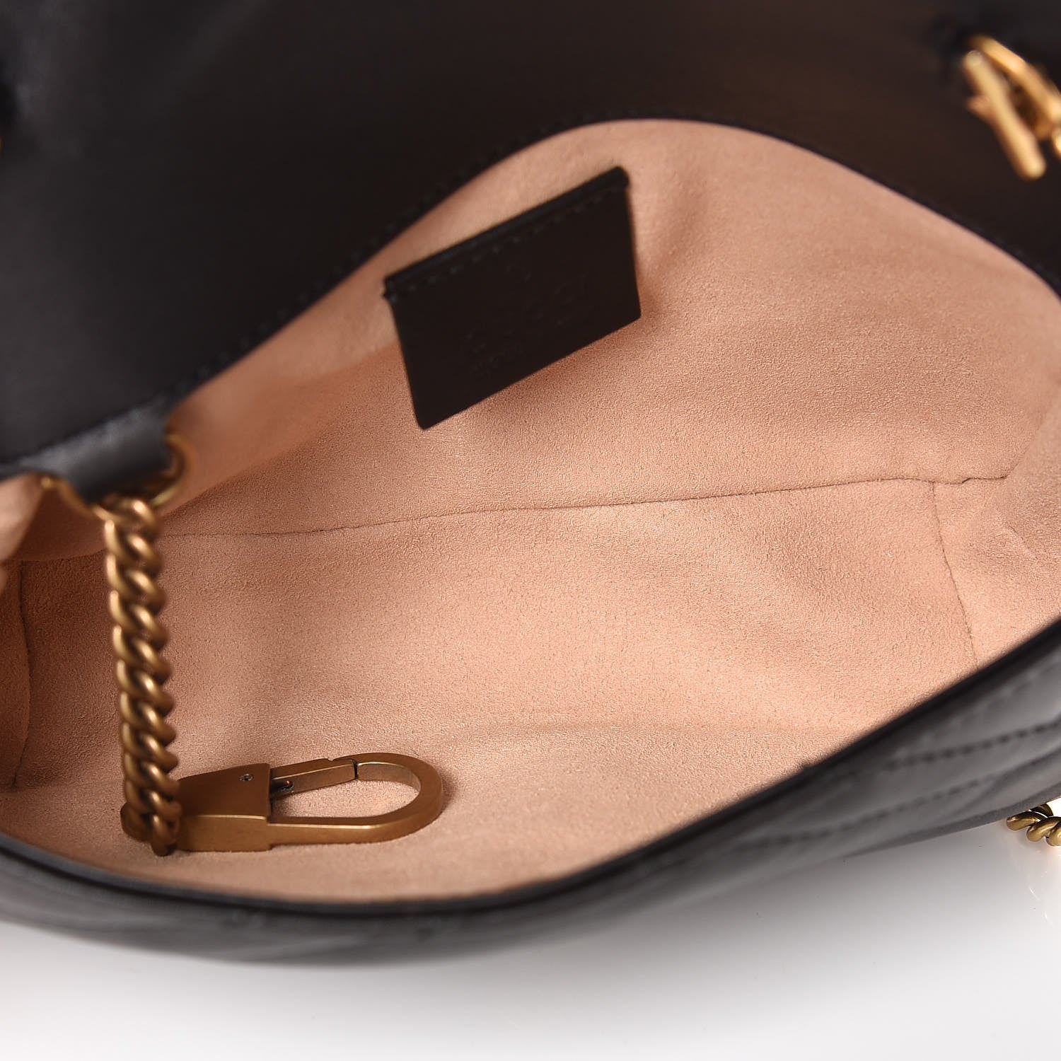 Gucci Calfskin Matelasse Super Mini GG Marmont Shoulder Bag Black 7 of 10
