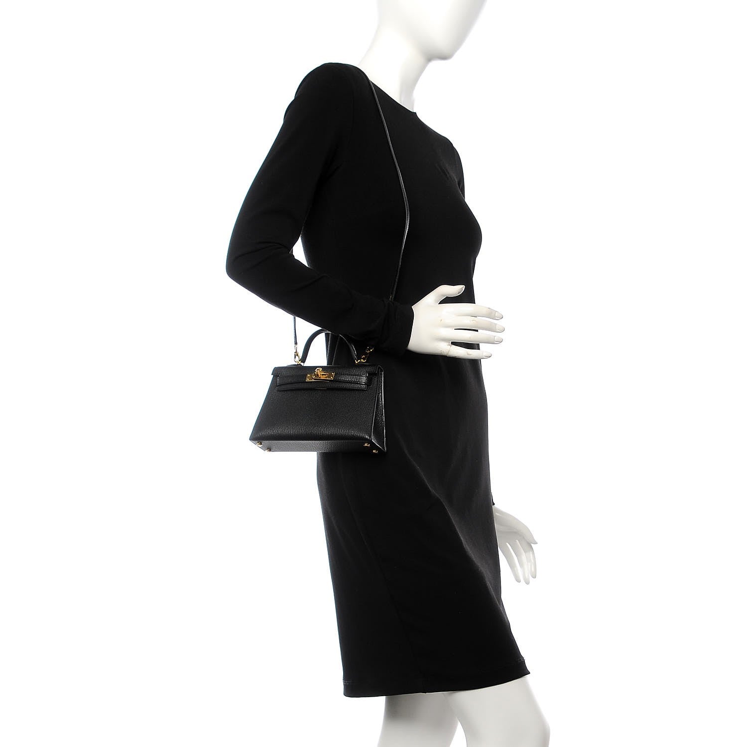 Hermes Chevre Mysore Mini Kelly Sellier 20 Black 2 of 8