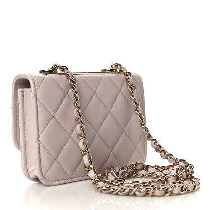 Chanel Lambskin Quilted Trendy CC Card Holder On Chain Light Pink 3 of 13