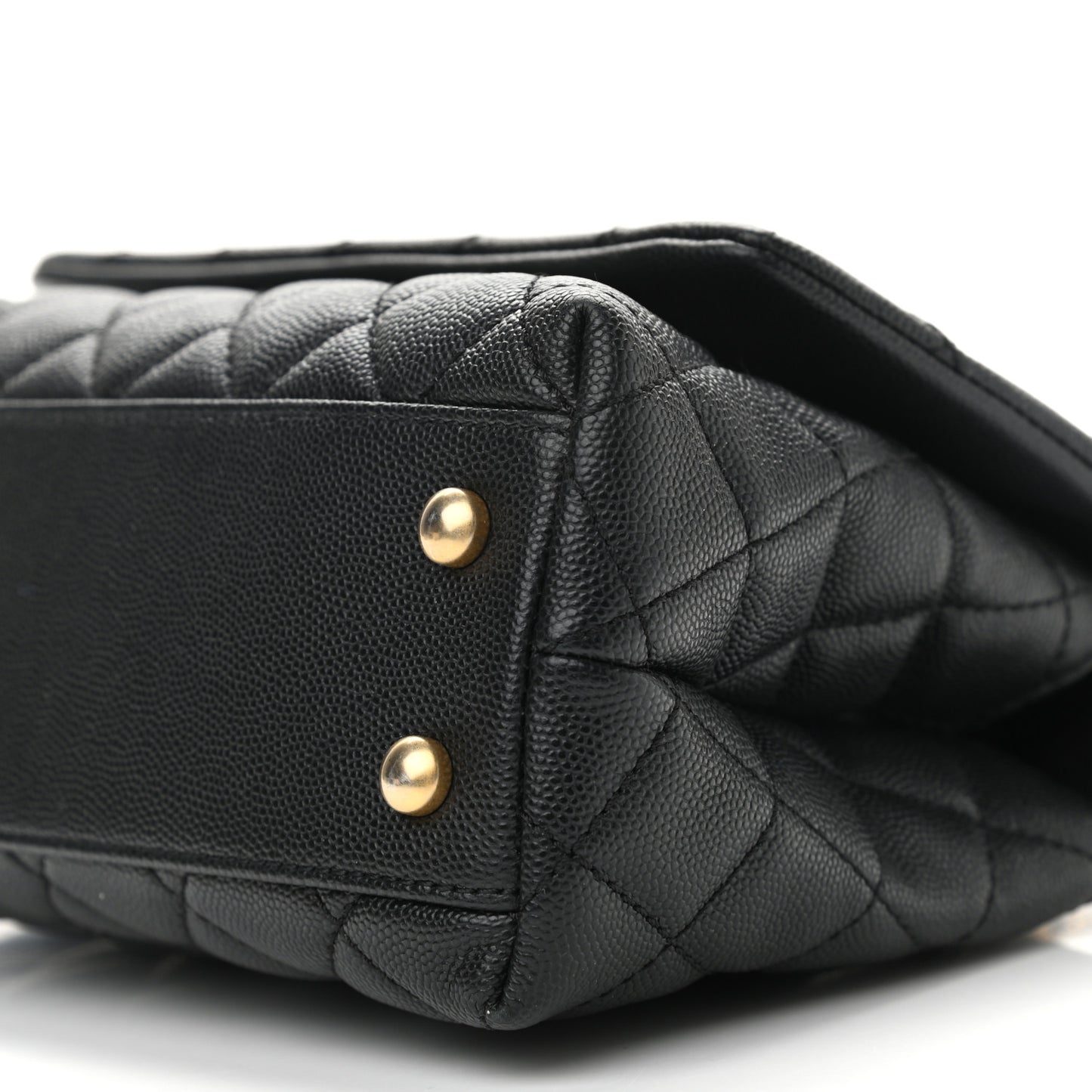 Caviar Quilted Mini Coco Handle Flap Black