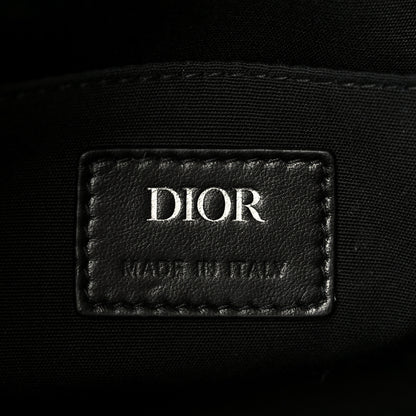 Christian Dior Oblique Jacquard Grained Calfskin Lingot Toiletry Case Blue Black 6 of 9