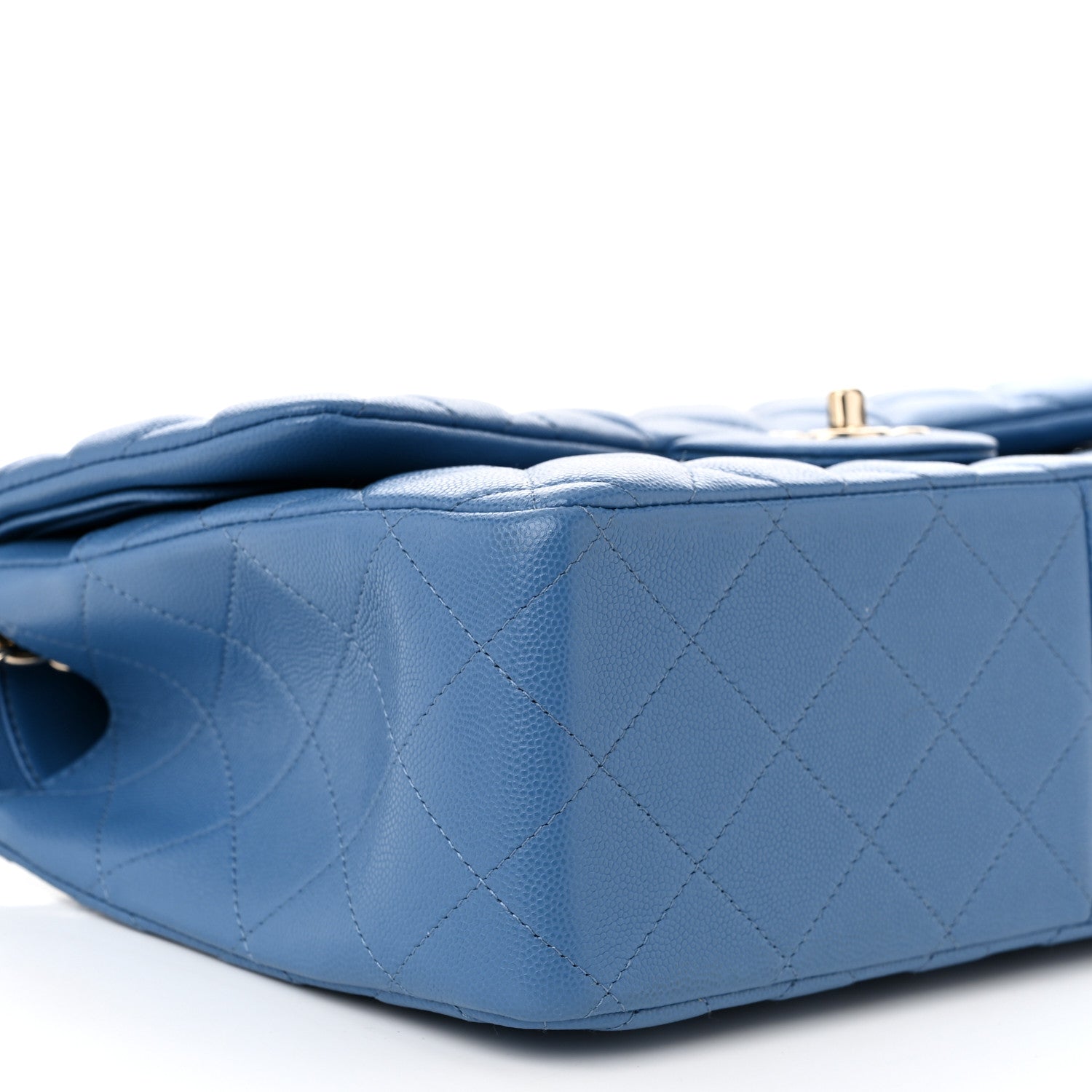Chanel Caviar Quilted Jumbo Double Flap Blue 9 of 10