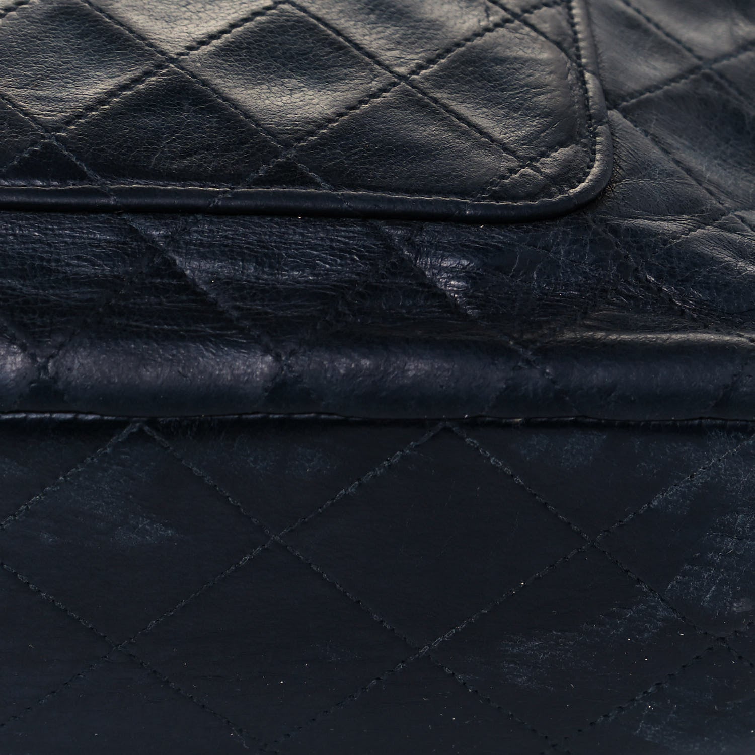 Chanel Lambskin Quilted Medium Single Flap Navy Blue 15 of 15