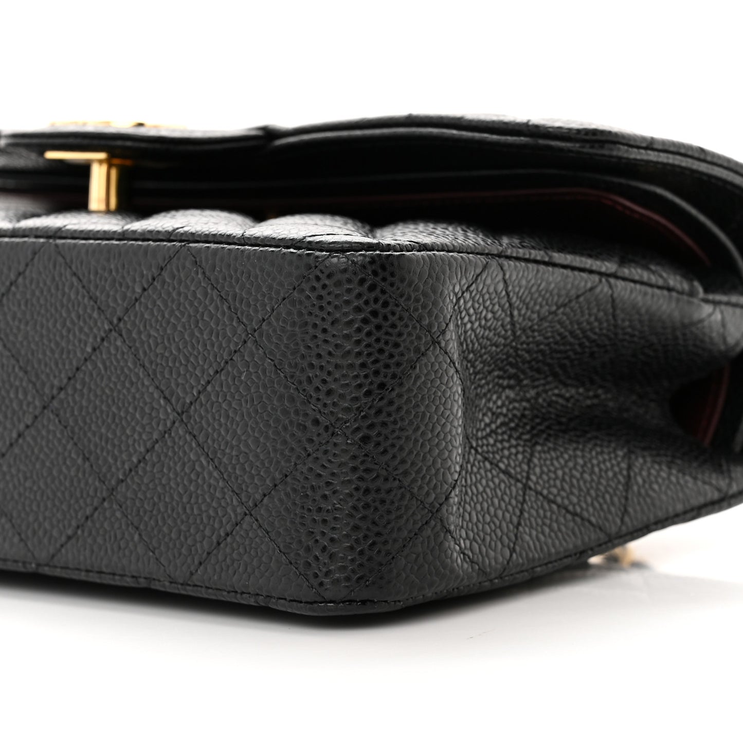 Caviar Quilted Small Double Flap Black