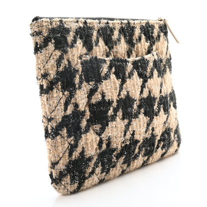 Chanel Tweed CC Medium Cosmetic Case Beige Black 3 of 10