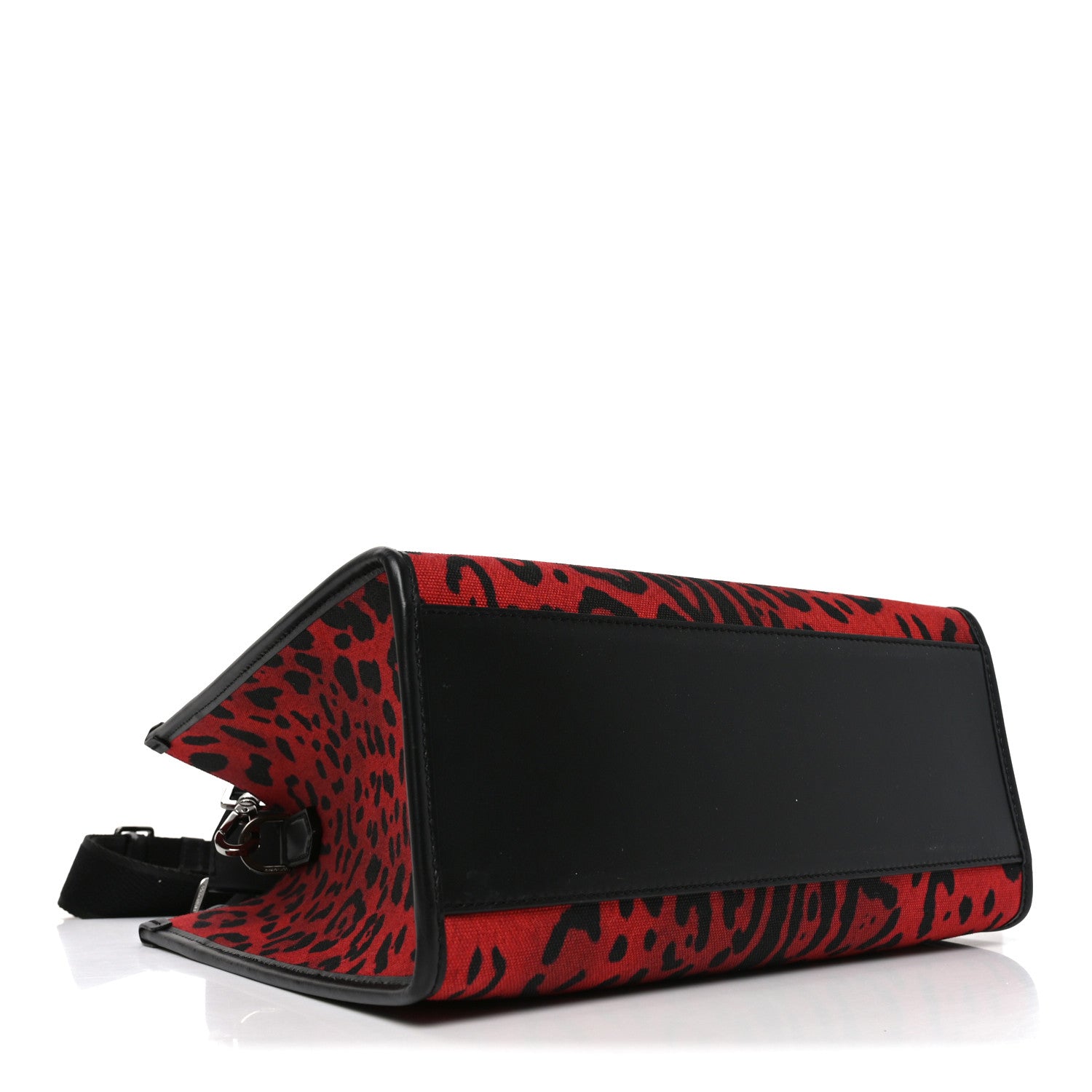 Dolce & Gabbana Dauphine Leopard Logo Market Bag Red Black 4 of 9