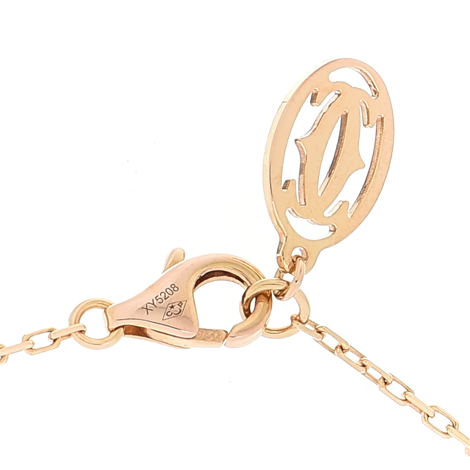 Cartier 18K Pink Gold Diamond Pink Sapphire Cartier D'Amour Station Necklace 5 of 6