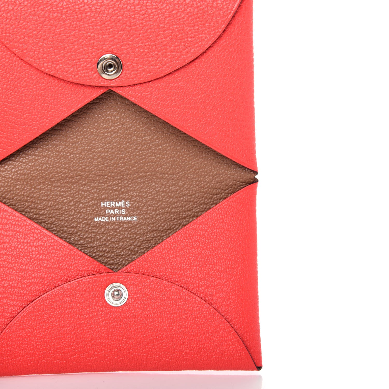 Hermes Chevre Mysore Verso Calvi Card Case Rose Texas Quebracho 5 of 7