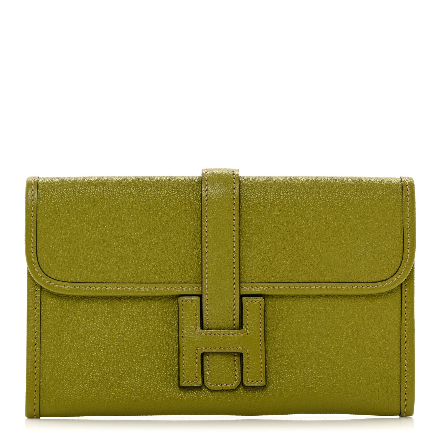 Hermes Chevre Mysore Jige Duo Clutch Vert Anis 1 of 9