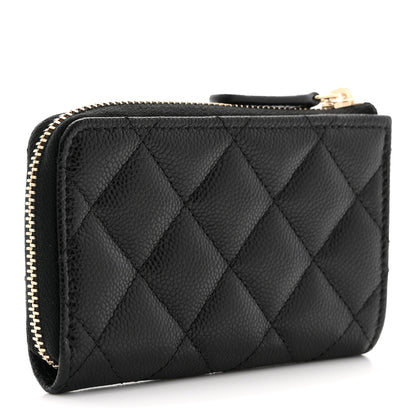 Chanel Caviar Quilted Zipped Key Holder Case Black 3 of 8