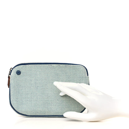 Hermes Tricolor Canvas Echappee Case Marine 2 of 6
