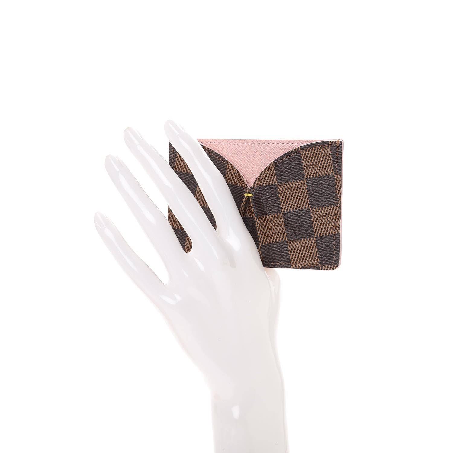Louis Vuitton Damier Ebene Caissa Card Holder Rose Ballerine 2 of 8
